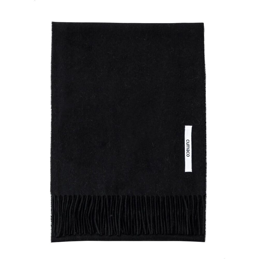 8819 25. Black Cashmere Scarf Large Thick Ladies
